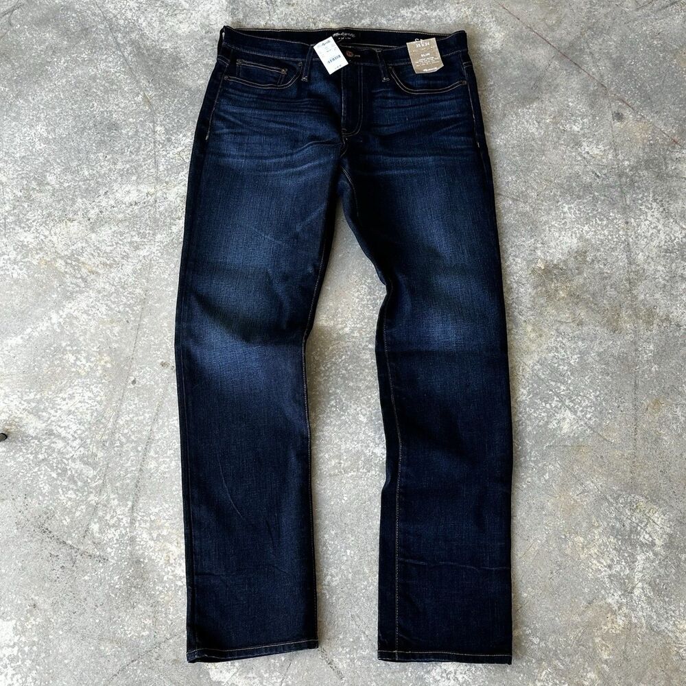 Madewell Men’s Slim Leg Dark Wash Mid Rise Blue Jeans Size 35x34,